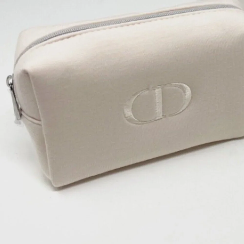 Dior Trousse Bag Makeup Travel Cosmetic Bag Soft Beige Neutral Dior Beauty New - Picture 2 of 3